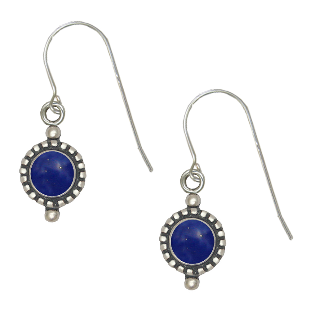 Sterling Silver Little Lapis Lazuli Gemstone Drop Dangle Earrings